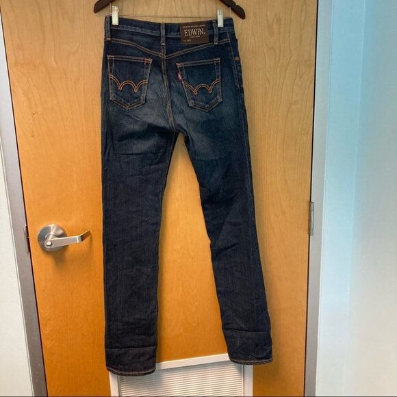 EDWIN 502 Sz 28 Jeans Made in Japan Y2K Rare Dark Wash - Picture 3 of 8